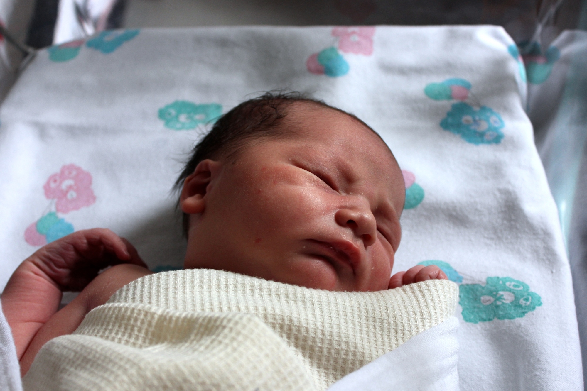 newborn-baby-in-hospital-bassinet Newborn baby in a hospital